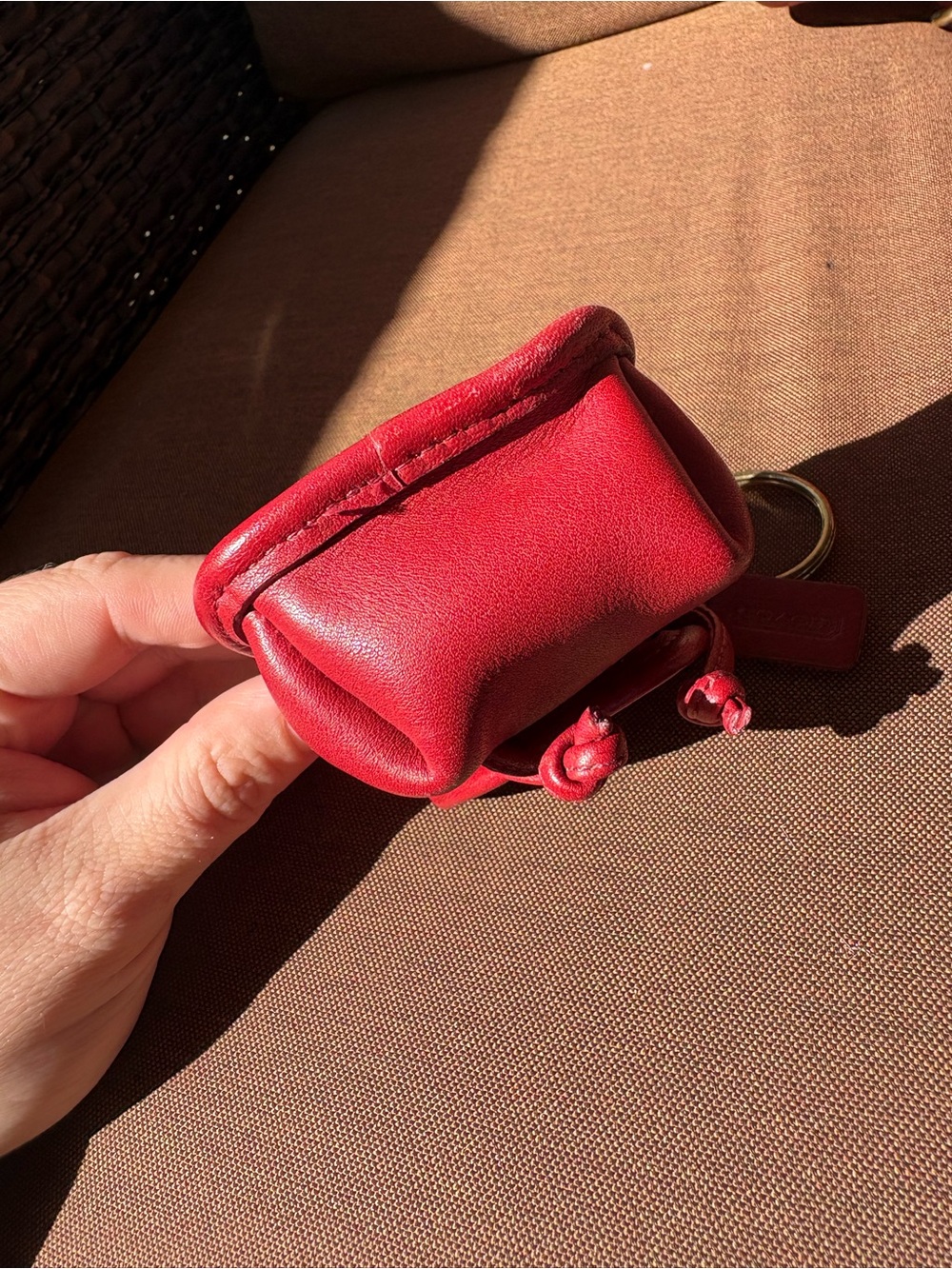 Coach red vintage daypack key fob - Picture 3 of 4